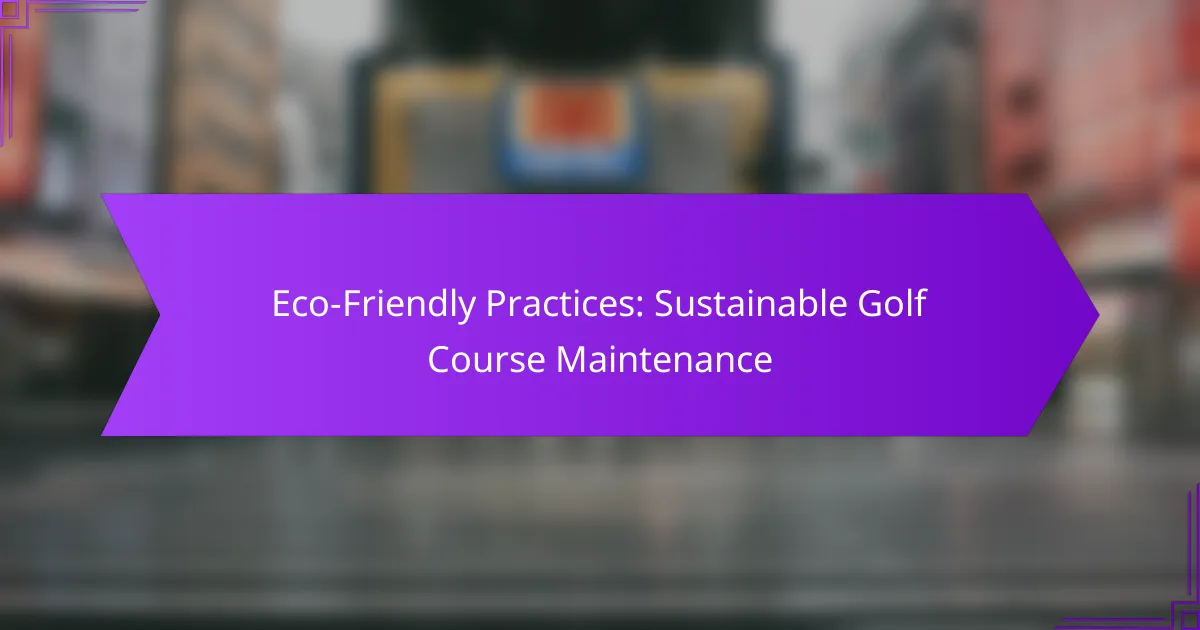 Eco-Friendly Practices: Sustainable Golf Course Maintenance