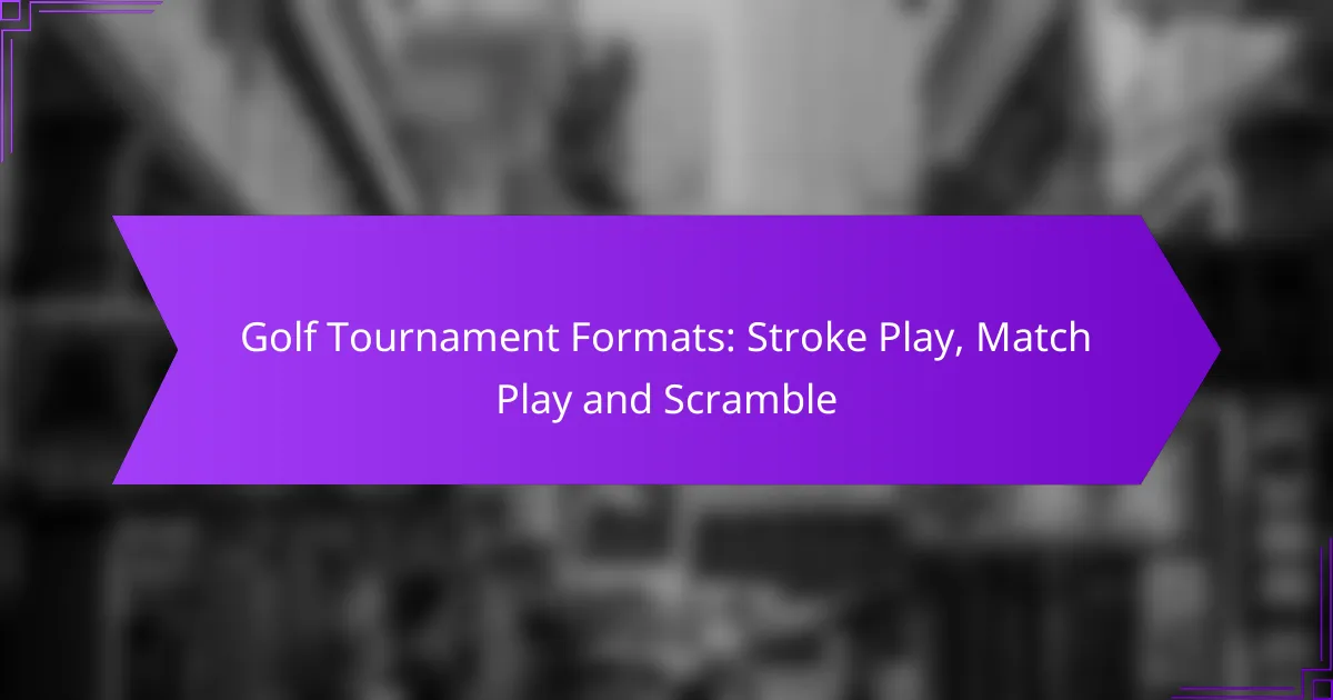 Golf Tournament Formats: Stroke Play, Match Play and Scramble