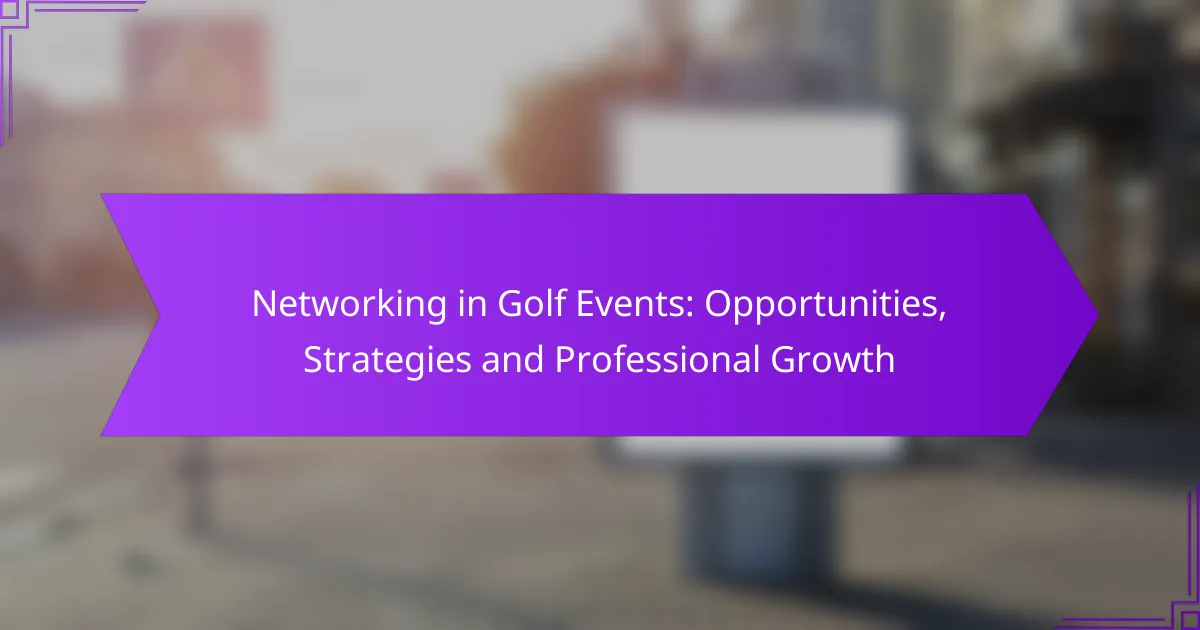 Networking in Golf Events: Opportunities, Strategies and Professional Growth