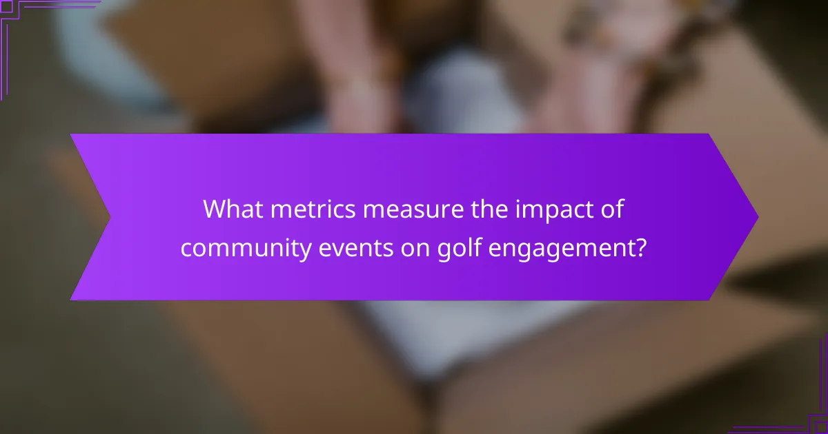What metrics measure the impact of community events on golf engagement?