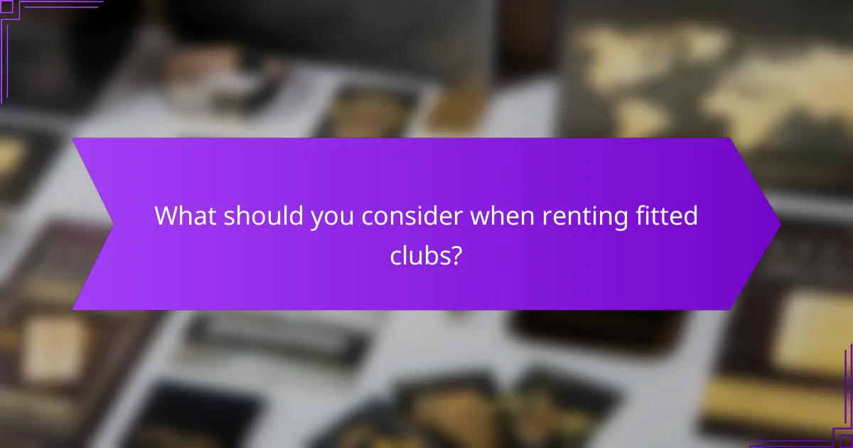 What should you consider when renting fitted clubs?
